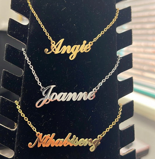 Name Necklace - Laser-Cut Stainless Steel